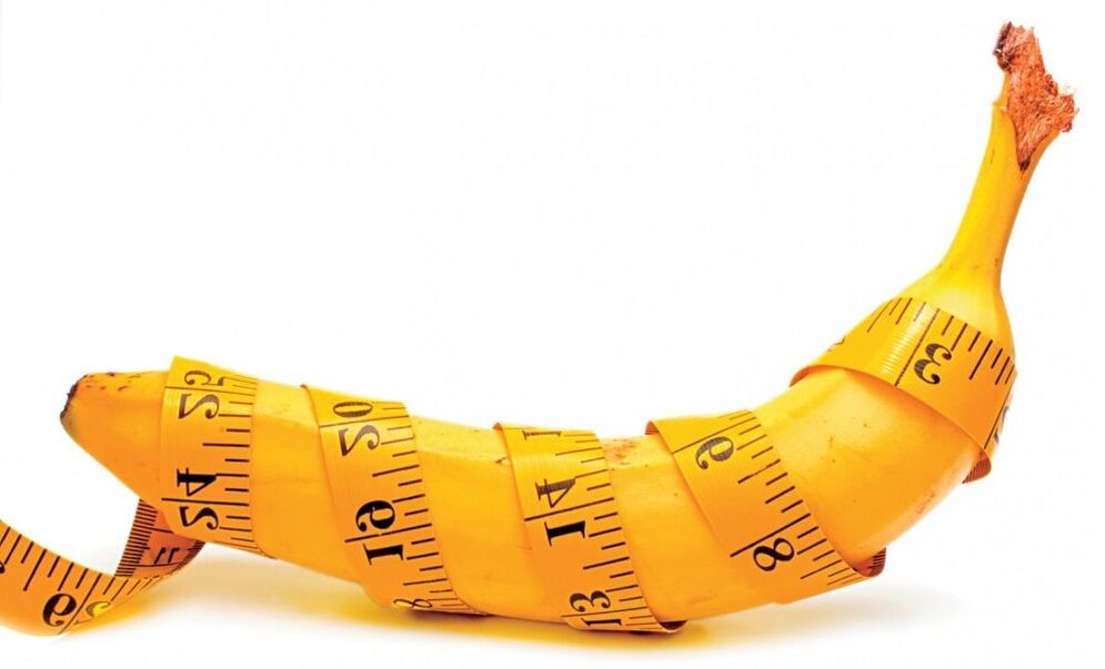 measure the thickness of the penis using a banana as an example