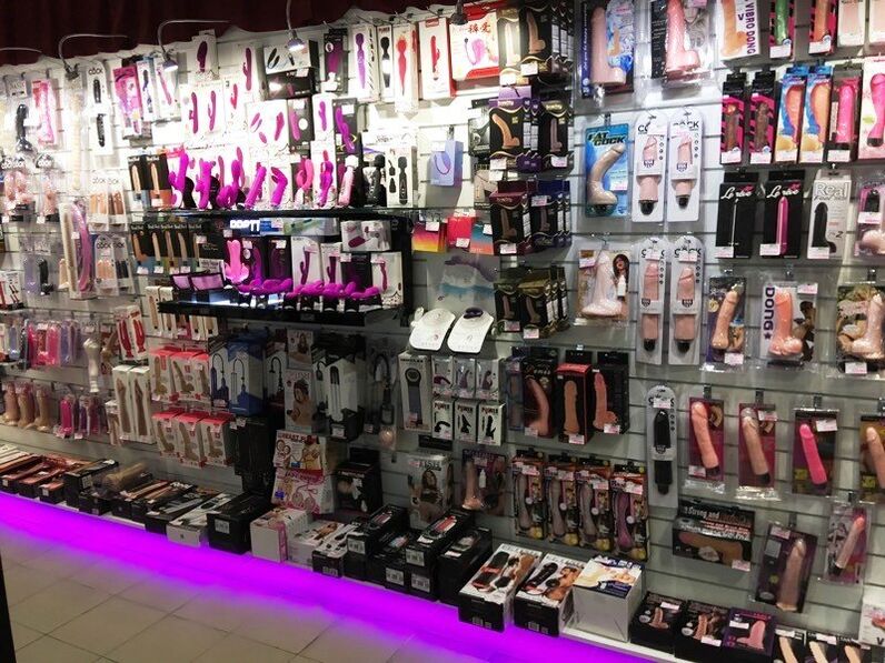 kinds of accessories for penis enlargement in a sex shop